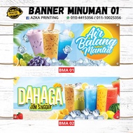 BANNER AIR GERAI BAZAAR 🔥 | AIR BALANG | MINUMAN| COFFEE | AIR BUAH | Harga Kilang‼️ BANNER PRINTING