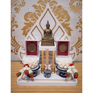 T Thailand White Phnom Penh Lotus Shelf Small Altar Table Amulet Table Buddha Statue God Table Prayer Altar mini Table