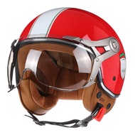 BLD | Vintage TT & COCASCOS หมวกกันน็อครถจักรยานยนต์ Jet พร้อม Visor ขี่มอเตอร์ไซด์ 3/4 เปิดครึ่งหมว