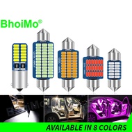 BhoiMo 28MM 24SMD BA9S T4W Led Festoon 31mm Car read signal interior dome indicator 3W C3W C10W C5W 36mm 39mm 41mm 3014 door Park  Bulb tail license plate lamp trunk Light DC12V