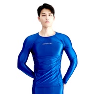 Amoresy Hyperion Series Round Neck Tight Long Sleeve T-shirt Mens Gloss Compression Sports Fitness S