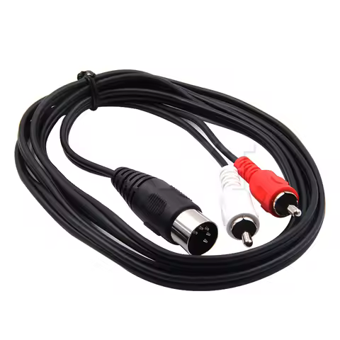 5-Pin DIN Male MIDI Cable to 2 Dual RCA Male Plug Audio Cable For Naim Quad Stereo Systems 50CM 150C