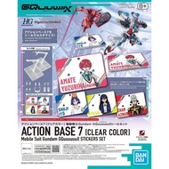 ACTION BASE 7 Model Display Stand [CLEAR COLOR] Mobile Suit Gundam GQuuX STICKERS SET Bandai 4573102