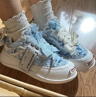 🎀SMILEREPUBLIC 藍色帆布鞋 隱形增高 ✨ 35-44碼 男女同款 情侶鞋首選