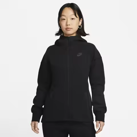 NIKE 2025 Women's W NSW TCH FLC WR FZ HDY Knitted Jacket FB8339-010