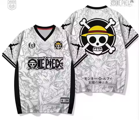 2026 One Piece Luffy Anime T-Shirt Vintage Baseball Jersey Style Men Women 3D Full Print Y2k Streetw