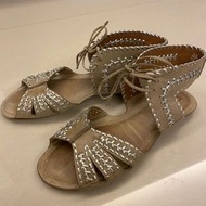 DKNY 皮革 編織 平底涼鞋 羅馬鞋 #37.5