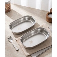 Stainless Steel Food Container Stainless Steel Divided Plate Multipurpose Food Container 304 Stainle