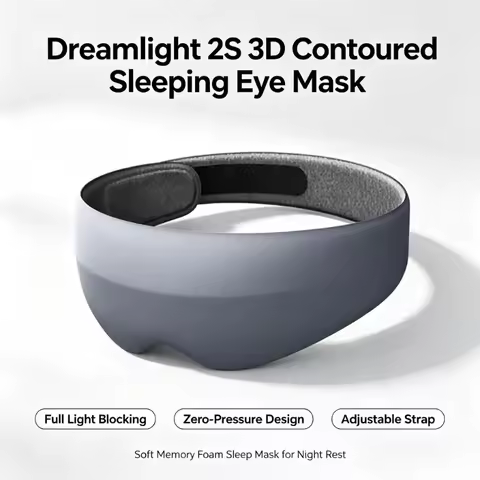 Dreamlight 2S 3D Contoured Sleeping Eye Mask Full Light Blocking Zero-Pressure Sleep Mask Adjustable