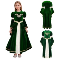 iixpin Historical Medieval Princess Cosplay Costumes Kids Girls Dress Renaissance Gown Robe Victoria