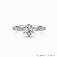 Lavin New York IGI Lab-Grown Diamond Pavé Diamond Collar Engagement Ring in 750/18K White Gold - Ode