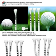 EMERAY 100pcs White Striped Golf Tee, Wooden 69/83mm Golf Wood Tees, Durable Digital Scale Golf Hold