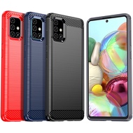 Casing Samsung A71 Case Carbon Fiber High-grade Cover Soft TPU Phone Case Samsung Galaxy A71
