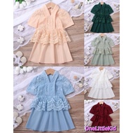 Kebaya Baby Lace Peplum Budak Perempuan Baju Raya Kids Kebaya Baju Melayu Muslimah Raya Baby Girls R