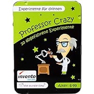 invento just play -The Purple Cow, Professor Crazy Activity Cards: Indoor Experiments, 20 Cards with Amazing Science Experiments in the Household, for Children Aged 6 and Up