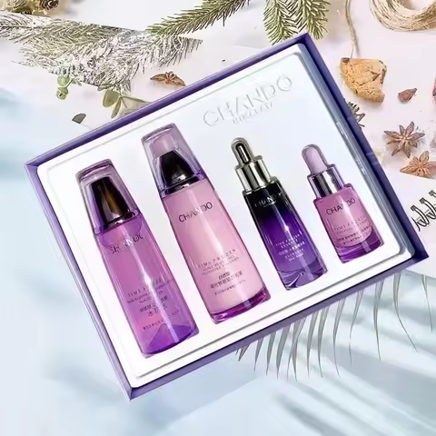 CHANDO Repairing Anti-Ageing SkinCare Set Toner Lotion Serum Essence Eye Cream Brightens Moisturise