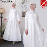 Kaftan Dress Muslimah Elegan Abaya Raya 2024 Viral Cantik Arabic Style Plus Size Jubah Putih Fashion fesyen Premium 821