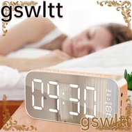 GSWLTT Mirror Screen Alarm Clock, LED Creative Table Digital Clock, Portable 5.0 Speaker FM Table Decor Wireless Bluetooth