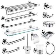 Bathroom Essories Hardware Set Polished SUS304 Toilet Brush Paper Holder Toothbrush Holder Towel Bar Rack Bathroom Shelves