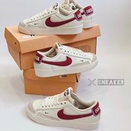 Nike Blazer Mid'77 Low Tube Sneakers In White Black Red For Men And Women Full Size Accessories