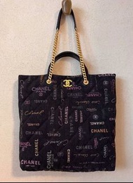 Chanel 塗鴉牛仔tote包包