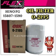 OSK O-2195 HINO FG OIL FILTER 15607-1590 PENAPIS MINYAK LORI OIL FILTER LORRY HINO FG O 2195 FLEX PE