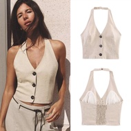 Beige Cozy Halter Top 78203