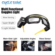 Sensor Glasses Light Anti-Fog Safety Goggles Type-C Rechargeable 5 Modes Head Lamp LED Work Light To