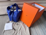 Hermes Picotin 18 leather tote electric blue