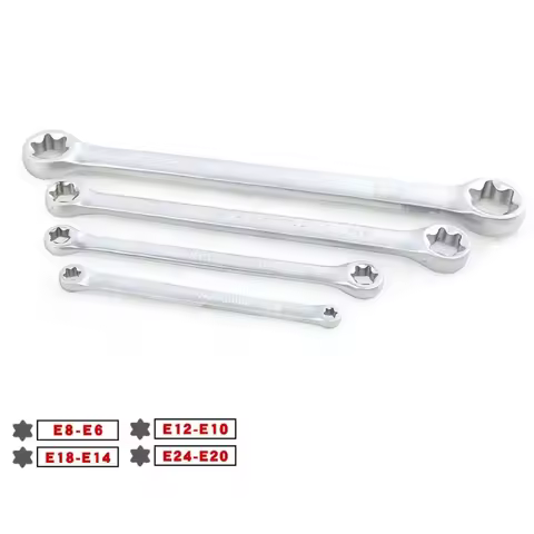 4pcs Star Double Torx Wrench E6-E24 E-type Double-ended Hexagon Spanner For Home Appliance Repair/ca