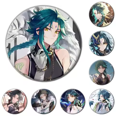 58mm Game Genshin Impact Xiao Cosplay COSTUME Badge Pin SPTE Tinplate Brooch Prop