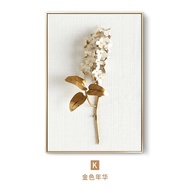 Wall Decoration Wall Decor 3D Flower Wall Painting Gold Frame - K, 50x70cm
