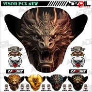 HIJAU Winshield visor sticker HONDA PCX 160 NEW DRAGON HEAD IMAGE (035) GREEN DRAGON Winshield stick