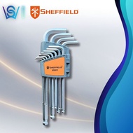 SHEFFIELD 12pcs Long Arm Ball Point Hex Key Set (SAE) L Shape S2 Allen Key Wrench Screwdriver Inches
