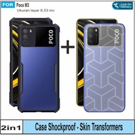 2-in-1 Casing Package M3 Hard Case Armor Shockproof Free 3D Carbon Skin