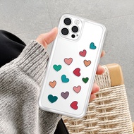 transparnet photo frame case for iphone 14ProMax 14Plus 13 11 12 7 Plus X XR colorful love heart cover