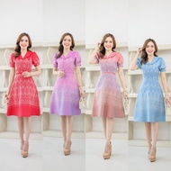 Kety Smile Beautiful Woven Dress Collar Doll Sleeves Flared Skirt Glued Throughout The This Model Is