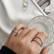 eclater jewellery Saffron Minimalist Line Ring- # Silver Open-End