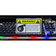 WARNING !! Turbo sticker