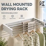 Stainless steel folding towel rack wall-mounted storage rack hidden towel rack clothes drying rack
