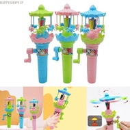 HSV Hand Cranked Rotating Carousel Toy with LED Lights Glowing Toy Random Color Fun Merry-Go-Round T