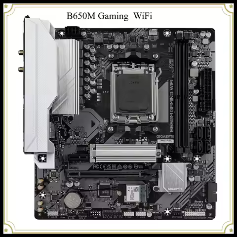 GIGABYTE B650M Gaming WiFi AM5 LGA 1718 AMD B650 M-ATX, DDR5, PCIe 4.0 M.2, USB 3.2 Gen 1 Type-C, Mo