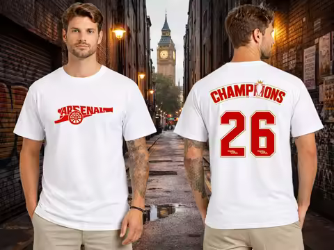 2026 Soccer League Champs Champions Arsenal Casual Summer Men's Women's Streetwear Y2k Style Sportsw