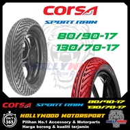 CORSA SPORT RAIN TIUBLESS TYRE COMBO 80/90-17 + 130/70-17 FOR SYM VF3i 185 HONDA RS150 RS-X150 Y15 Y