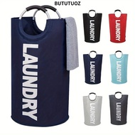 BUTUTUOZ Extra-Large Laundry Basket, 82L Vertical Waterproof Laundry Basket, Space-Saving Foldable D