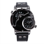 Oulm Brand Fashion Trendy Men's Watch Dual Time Zone Personalized Sports Quartz Men's Watch Foreign 