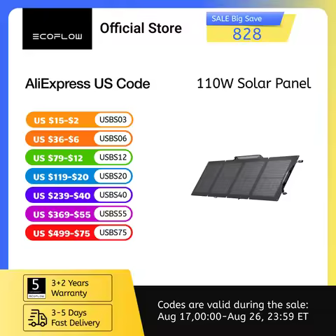 ECOFLOW Portable Solar Panel, Foldable with Carry Case, High 23% Efficiency, IP68 Water & Dustproof 
