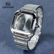 Square Watch Case Santos NH35 38mm 316L Stainless steel Watch Accessories Modification Parts for NH3