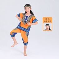 [Hot seller] New Years Day Childrens Performance Costumes African Drum Ethnic Lijiang Classical Tamb