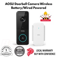 AOSU Video Doorbell Ultra Wireless Camera, 5MP HD, Local Storage, WiFi Batt/Wired Power, Alexa & Goo